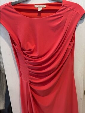 Coral Draped Dress